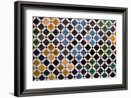 Colorful Tiles, Arabic Style, In The Alhambra, Granada-ArtOfPhoto-Framed Art Print