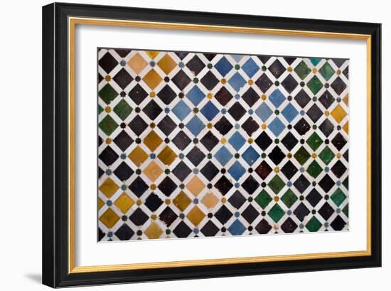 Colorful Tiles, Arabic Style, In The Alhambra, Granada-ArtOfPhoto-Framed Art Print