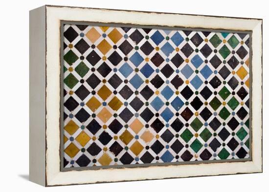 Colorful Tiles, Arabic Style, In The Alhambra, Granada-ArtOfPhoto-Framed Stretched Canvas