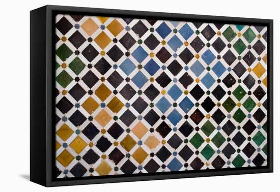 Colorful Tiles, Arabic Style, In The Alhambra, Granada-ArtOfPhoto-Framed Stretched Canvas