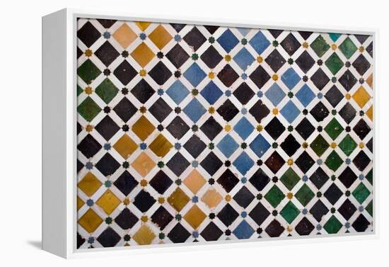 Colorful Tiles, Arabic Style, In The Alhambra, Granada-ArtOfPhoto-Framed Stretched Canvas