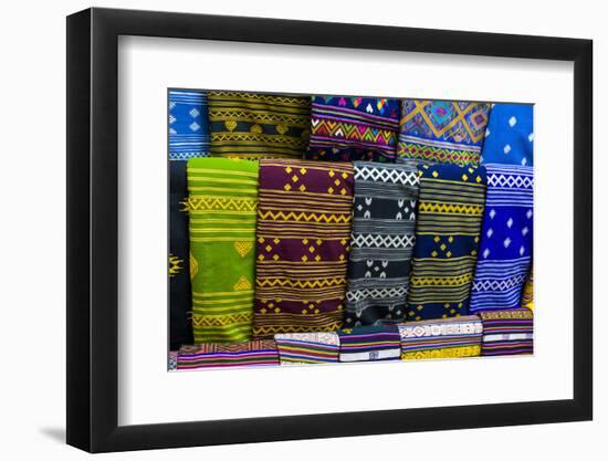 Colorful Traditional Cloth for Sale, Paro, Bhutan-Michael Runkel-Framed Photographic Print