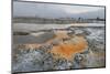 Colorful travertine formations at Great Fountain Geyser, Yellowstone National Park.-Alan Majchrowicz-Mounted Photographic Print