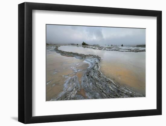 Colorful travertine formations at Great Fountain Geyser, Yellowstone National Park.-Alan Majchrowicz-Framed Photographic Print