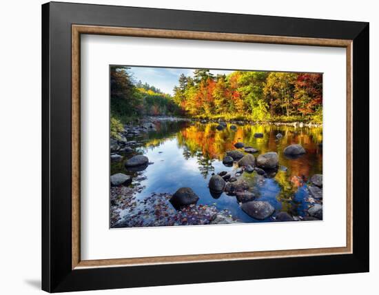 Colorful Trees Along the Swift River New Hampshire-George Oze-Framed Photographic Print