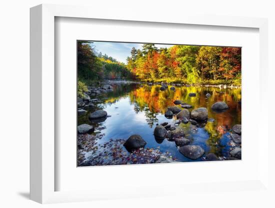 Colorful Trees Along the Swift River New Hampshire-George Oze-Framed Photographic Print