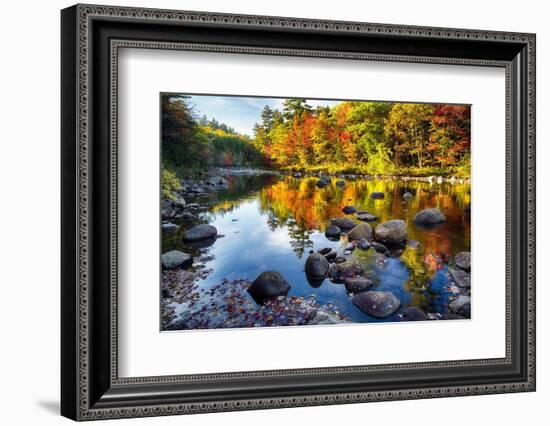 Colorful Trees Along the Swift River New Hampshire-George Oze-Framed Photographic Print