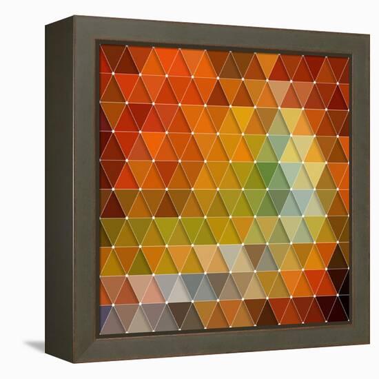 Colorful Triangles Background-Maksim Krasnov-Framed Stretched Canvas