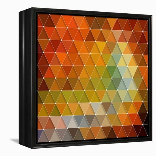 Colorful Triangles Background-Maksim Krasnov-Framed Stretched Canvas