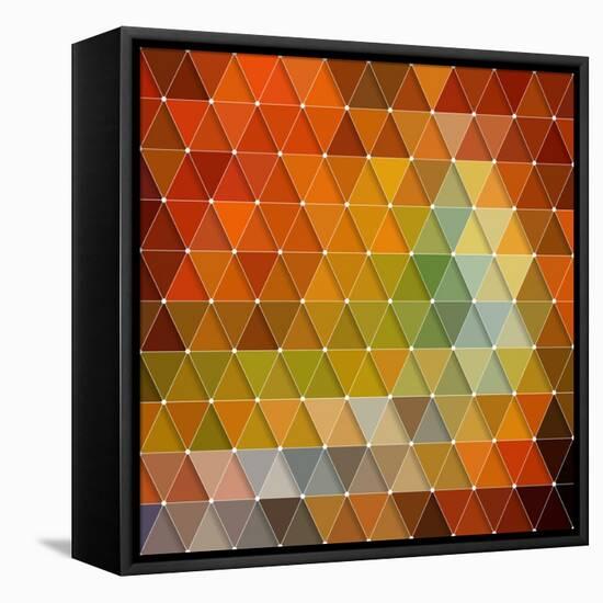 Colorful Triangles Background-Maksim Krasnov-Framed Stretched Canvas
