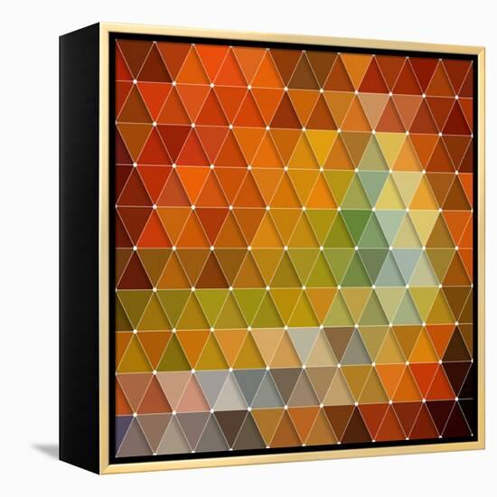 Colorful Triangles Background-Maksim Krasnov-Framed Stretched Canvas