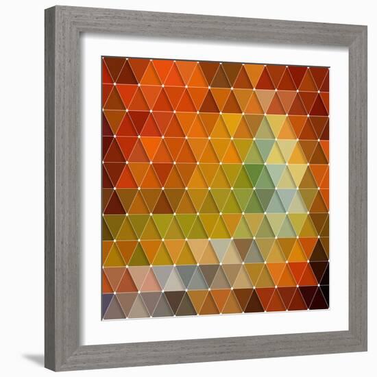 Colorful Triangles Background-Maksim Krasnov-Framed Art Print