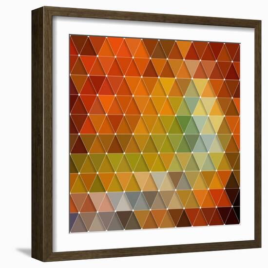 Colorful Triangles Background-Maksim Krasnov-Framed Art Print