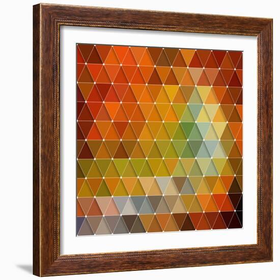 Colorful Triangles Background-Maksim Krasnov-Framed Art Print
