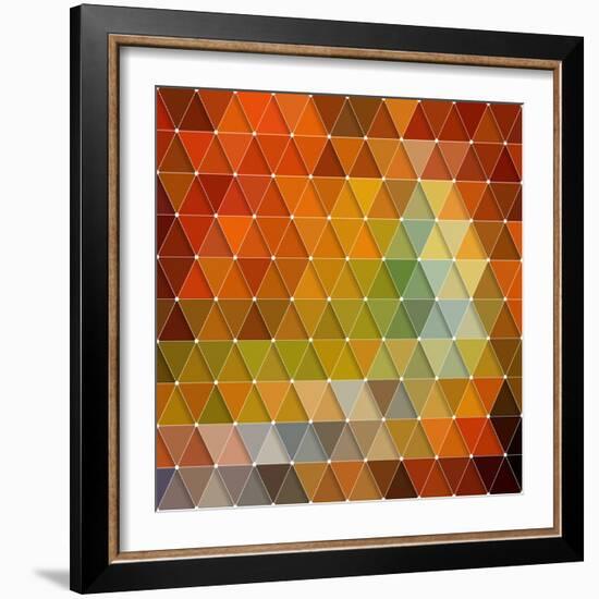 Colorful Triangles Background-Maksim Krasnov-Framed Art Print