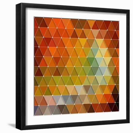 Colorful Triangles Background-Maksim Krasnov-Framed Art Print