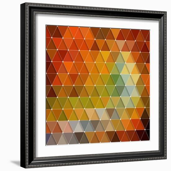 Colorful Triangles Background-Maksim Krasnov-Framed Art Print