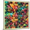 Colorful Triangles Modern Abstract Mosaic Design Pattern-Melindula-Mounted Art Print