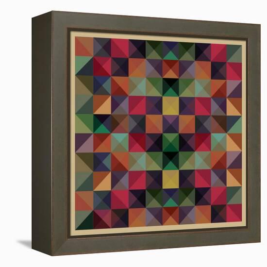 Colorful Triangles Modern Abstract Mosaic Design Pattern-Melindula-Framed Stretched Canvas