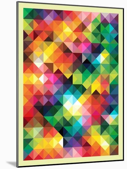 Colorful Triangles Modern Abstract Mosaic Design Pattern-Melindula-Mounted Art Print