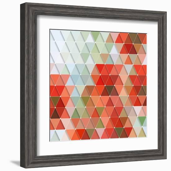 Colorful Triangles Pattern-Maksim Krasnov-Framed Art Print