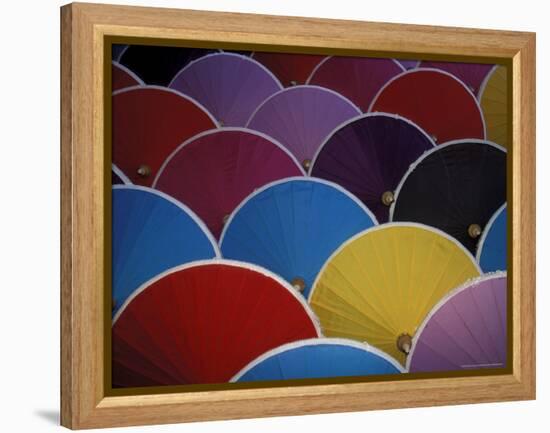 Colorful Umbrellas at Umbrella Factory, Chiang Mai, Thailand-Claudia Adams-Framed Premier Image Canvas