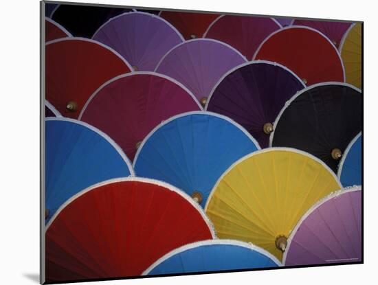 Colorful Umbrellas at Umbrella Factory, Chiang Mai, Thailand-Claudia Adams-Mounted Photographic Print