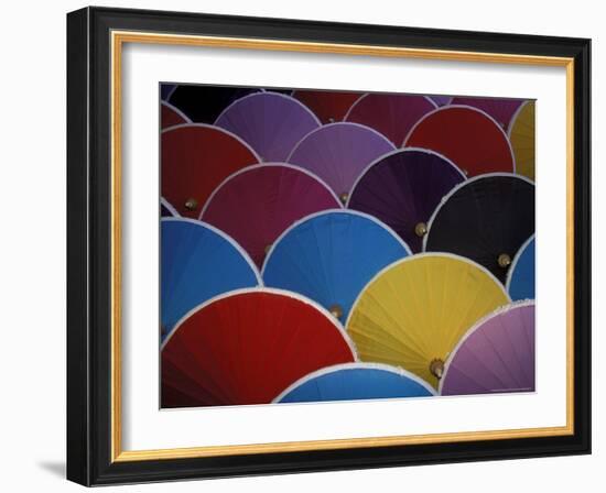 Colorful Umbrellas at Umbrella Factory, Chiang Mai, Thailand-Claudia Adams-Framed Photographic Print