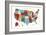 Colorful USA Map-Michael Mullan-Framed Art Print