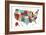 Colorful USA Map-Michael Mullan-Framed Art Print