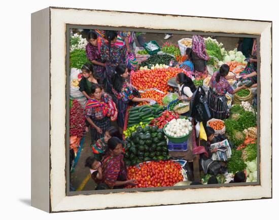 Colorful Vegetable Market in Chichicastenango, Guatemala-Keren Su-Framed Premier Image Canvas