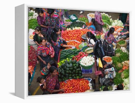 Colorful Vegetable Market in Chichicastenango, Guatemala-Keren Su-Framed Premier Image Canvas