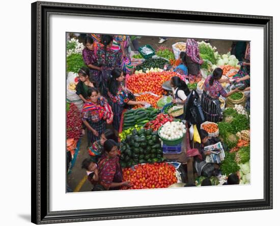 Colorful Vegetable Market in Chichicastenango, Guatemala-Keren Su-Framed Photographic Print