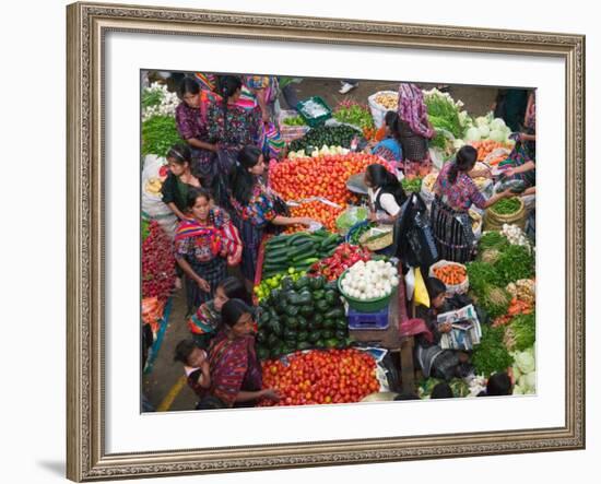 Colorful Vegetable Market in Chichicastenango, Guatemala-Keren Su-Framed Photographic Print