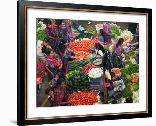 Colorful Vegetable Market in Chichicastenango, Guatemala-Keren Su-Framed Photographic Print