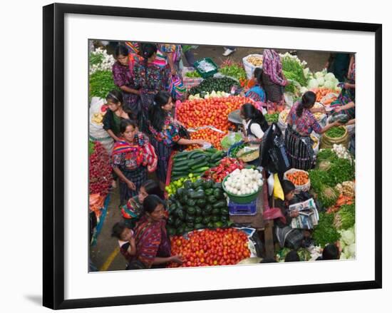 Colorful Vegetable Market in Chichicastenango, Guatemala-Keren Su-Framed Photographic Print