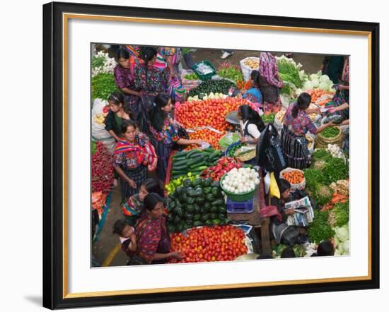 Colorful Vegetable Market in Chichicastenango, Guatemala-Keren Su-Framed Photographic Print