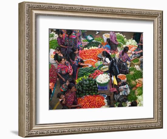 Colorful Vegetable Market in Chichicastenango, Guatemala-Keren Su-Framed Photographic Print