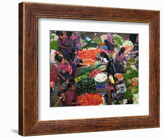 Colorful Vegetable Market in Chichicastenango, Guatemala-Keren Su-Framed Photographic Print