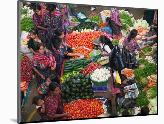 Colorful Vegetable Market in Chichicastenango, Guatemala-Keren Su-Mounted Photographic Print