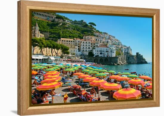 Colorful View of Almafi Coast Italy-null-Framed Stretched Canvas