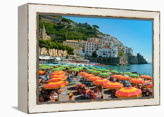 Colorful View of Almafi Coast Italy-null-Framed Stretched Canvas