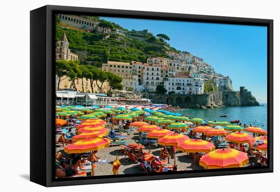 Colorful View of Almafi Coast Italy-null-Framed Stretched Canvas