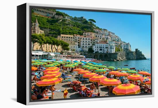 Colorful View of Almafi Coast Italy-null-Framed Stretched Canvas