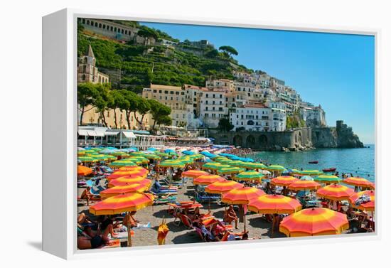 Colorful View of Almafi Coast Italy-null-Framed Stretched Canvas