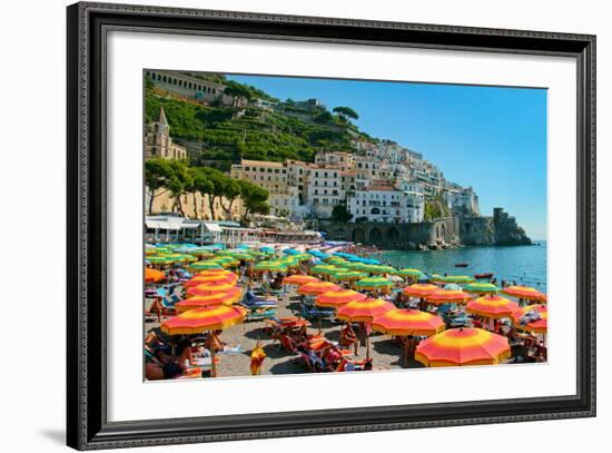 Colorful View of Almafi Coast Italy-null-Framed Photo