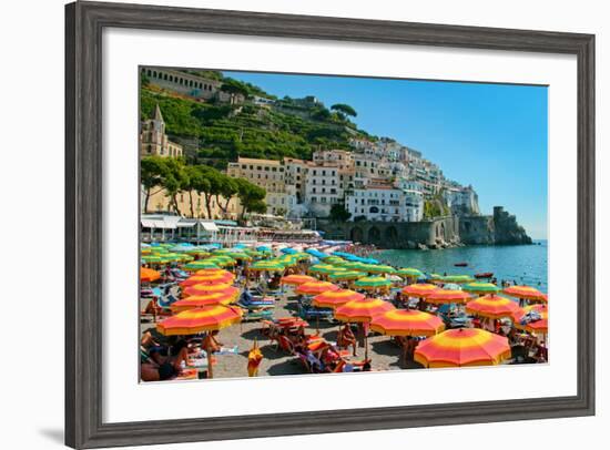 Colorful View of Almafi Coast Italy-null-Framed Photo