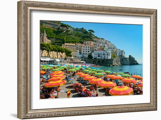 Colorful View of Almafi Coast Italy-null-Framed Photo