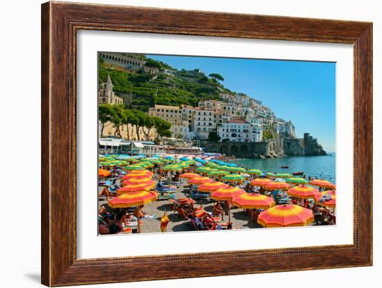 Colorful View of Almafi Coast Italy-null-Framed Photo