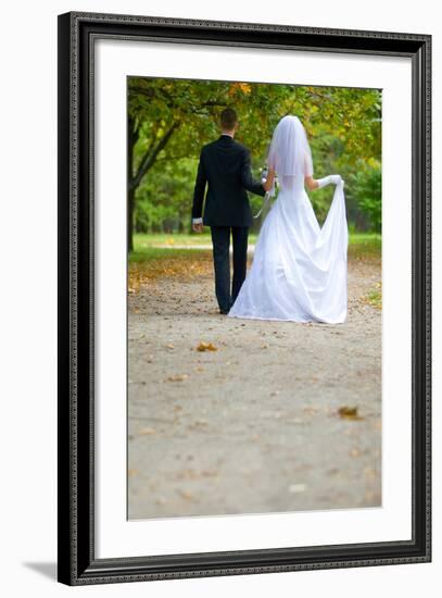 Colorful Wedding Shot of Bride and Groom-PH.OK-Framed Photographic Print